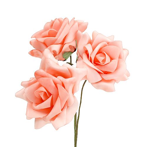 Róża piankowa Ø10cm łosoś 8szt