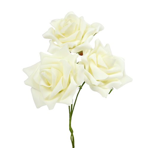 Floristik24 Róża piankowa Ø 10cm kremowa 8 szt