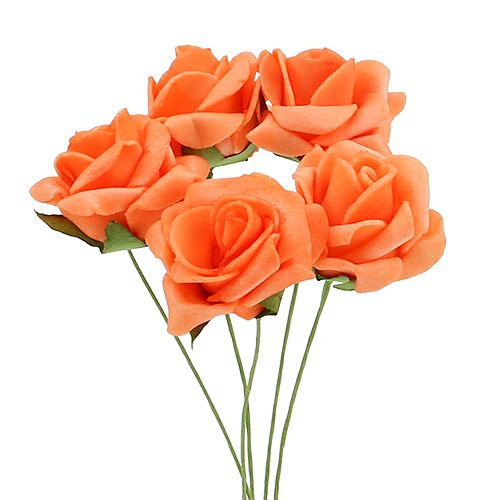 Piankowa róża Ø 3,5 cm pomarańczowa 48 sztuk