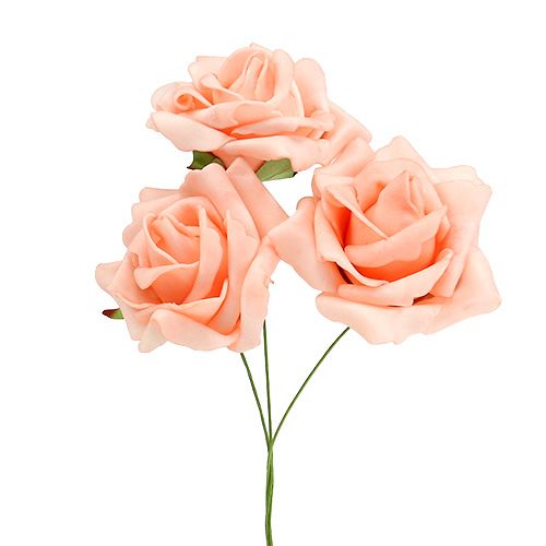 Floristik24 Róża piankowa Ø 6cm łososiowo-różowa 27 szt