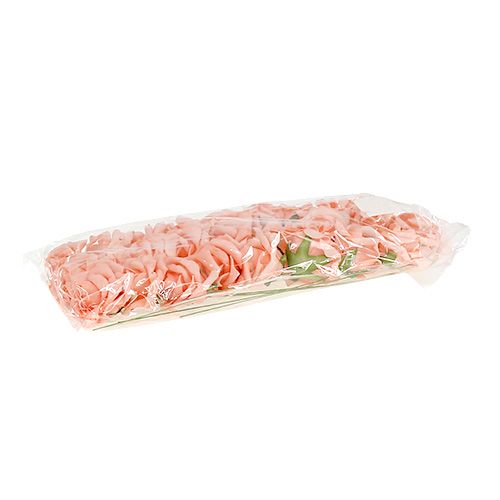 Floristik24 Róża piankowa Ø 6cm łososiowo-różowa 27 szt