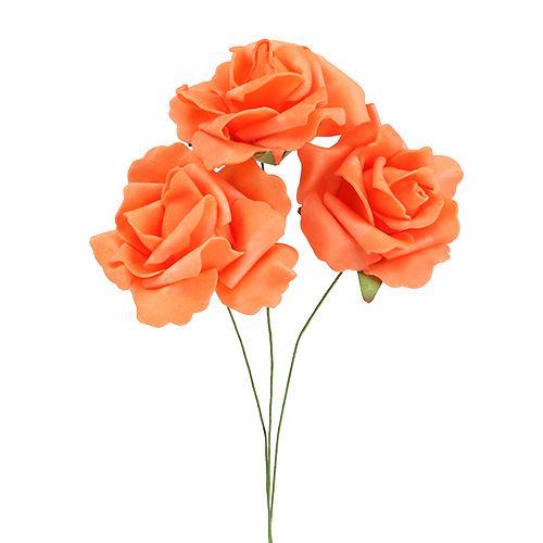 Floristik24 Róża piankowa Ø 6cm pomarańczowa 27 szt