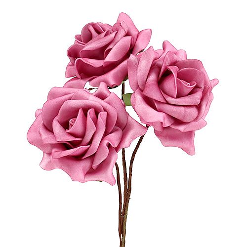 Produkt Róża piankowa Ø7,5cm różowa 18szt