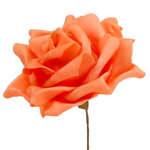 Floristik24 Piankowe róże pomarańczowe Ø15cm 4szt