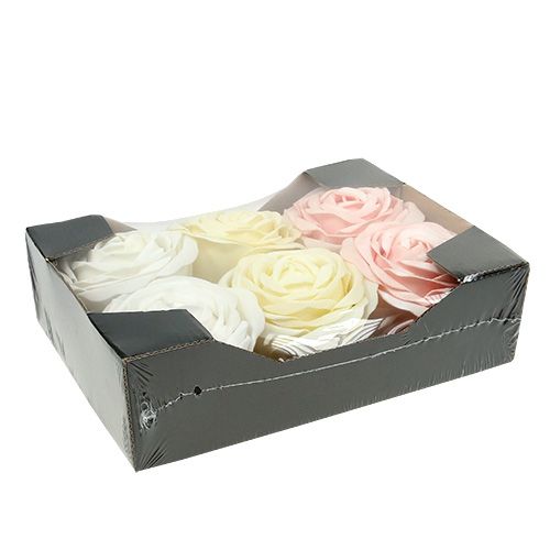 Produkt Foamrose Mix Ø10cm różowy, kremowy, biały 6 szt