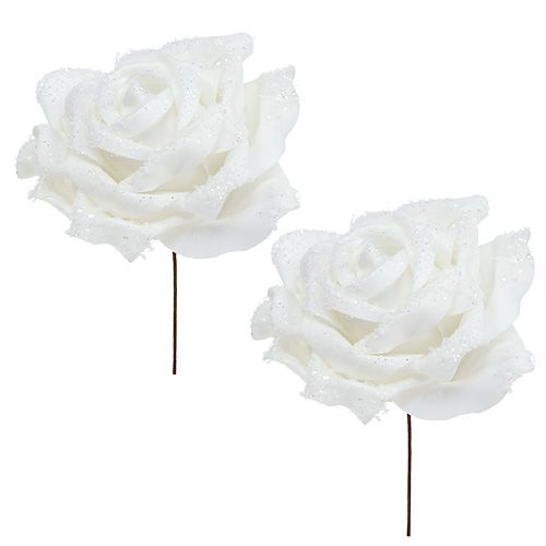 Róża piankowa biała Ø10cm śnieżna 6szt.
