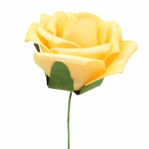 Produkt Róża piankowa Ø7,5cm żółta 18szt