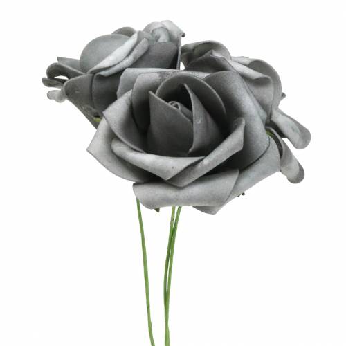 Produkt Róża piankowa Ø7,5cm szara 18szt