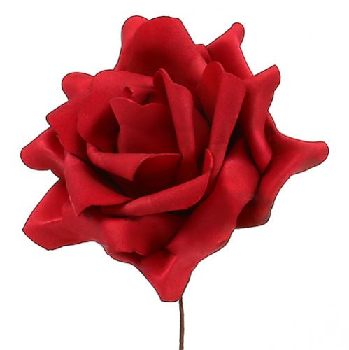 Floristik24 Róża piankowa Róża piankowa czerwona Ø15cm 4 szt