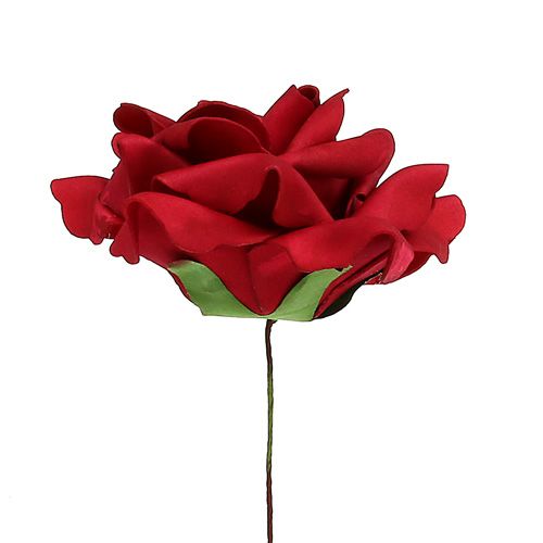 Floristik24 Róża piankowa Róża piankowa czerwona Ø15cm 4 szt