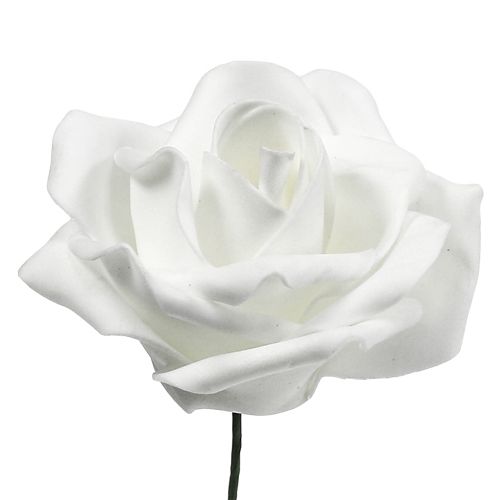 Floristik24 Róże piankowe białe Ø5cm 12szt.