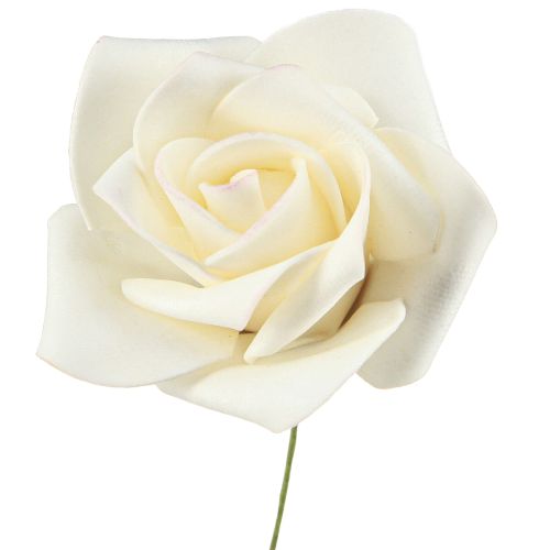 Floristik24 Róże piankowe Wanilia Róże sztuczne Ø6cm 27 szt