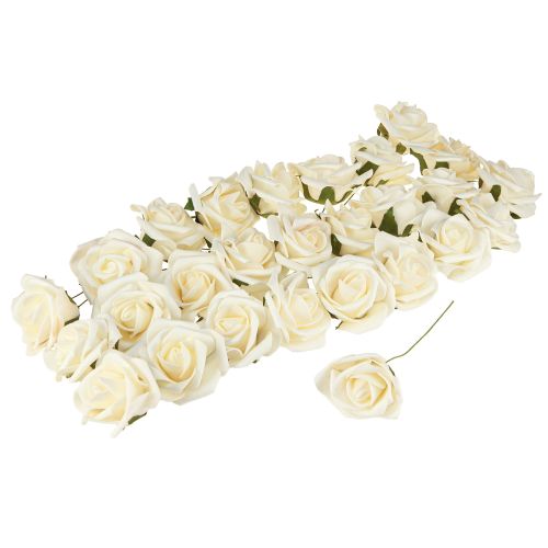 Produkt Róże piankowe Wanilia Róże sztuczne Ø6cm 27 szt