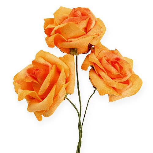 Floristik24 Róża piankowa Ø7,5cm ciemnożółty 18szt