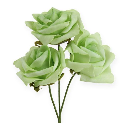 Floristik24 Róża piankowa Ø 8cm zielona 18 szt