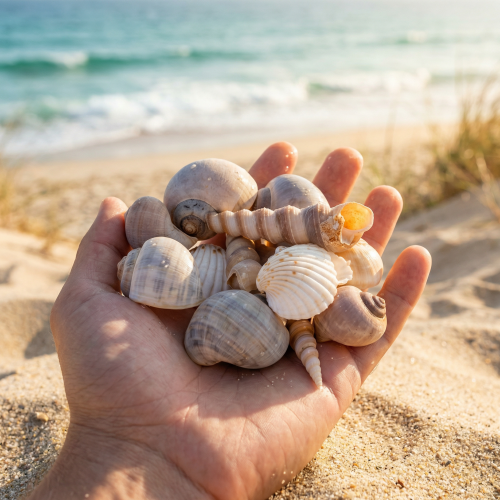 Produkt Muszle i ślimaki Naturalne, morskie dekoracje do stylowych wnętrz 500g