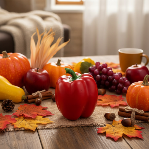 Produkt Dekoracyjny manekin do żywności z papryką warzywną, czerwony, wys. 10 cm