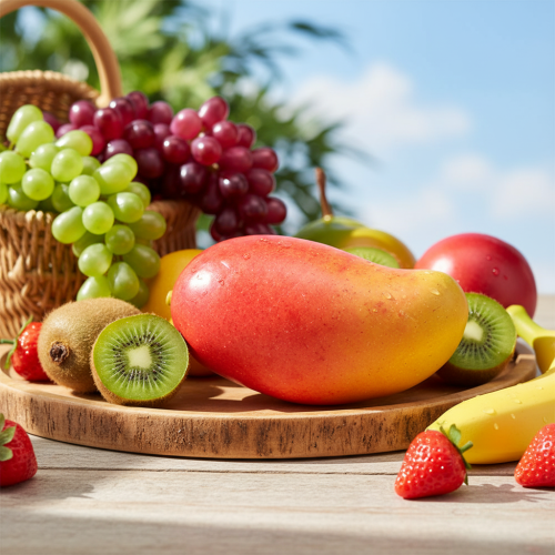 Produkt Sztuczny mango czerwony, żółty Realistyczny manekin do jedzenia 15 cm