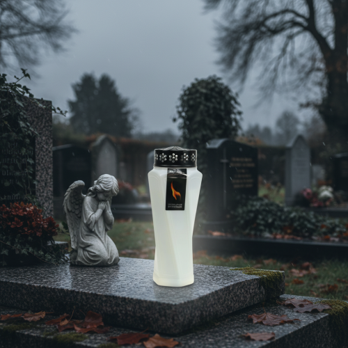 Produkt Grób z lekkiego plastiku skręconego w kolorze białym Ø11cm W25cm