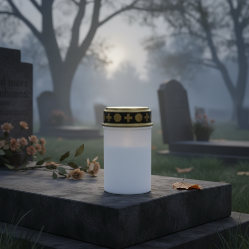 Produkt Lampa nagrobna LED biała, ciepła biel z timerem na baterie Ø6,8 W12,2 cm