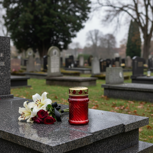 Produkt Wiatroodporna znicz grobowy z dekoracją, zapewniający długi czas palenia na grobie, 11 cm, 12 sztuk