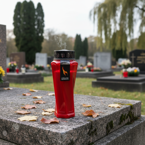 Produkt Znicze Plastik obracany Czerwony Ø11cm W25cm