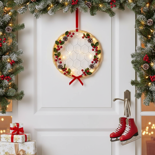 Produkt Dekoracyjne metalowe kółka wiszące z rafii, Ø20 cm, 4 sztuki, dekoracja ścienna w stylu boho, dekoracja okna