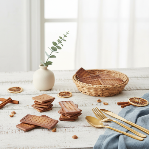 Produkt Ciasteczka dekoracyjne, sztuczne jedzenie, 24 sztuki, 9 x 4 cm, dekoracja stołu, dekoracja witryny sklepowej, dekoracja na imprezę, rekwizyty do zdjęć