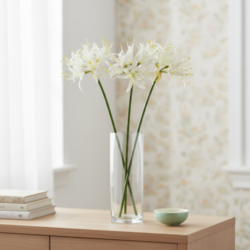 Produkt Nerine Guernsey Lilia Sztuczny kwiat Biały Żółty Ø15cm D65cm