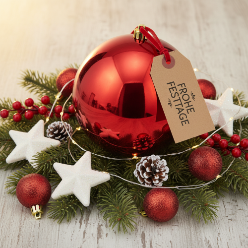 Produkt Duża czerwona plastikowa bombka świąteczna, Ø25cm