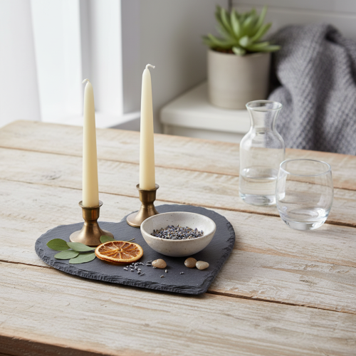 Produkt Łupkowa dekoracja w kształcie serca, stylowa dekoracja stołu i kreatywne pomysły