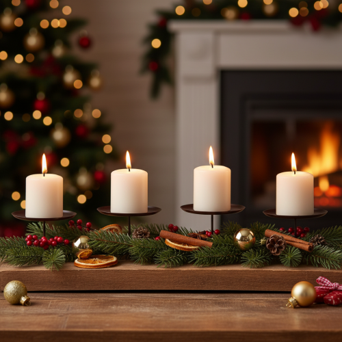 Produkt Świecznik brązowy Ø8cm 4 szt