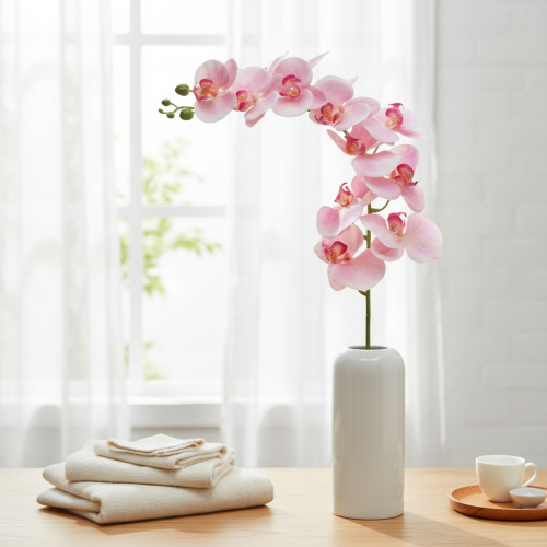 Produkt Storczyk Phalaenopsis sztuczny 9 kwiatów różowo-biały 96cm