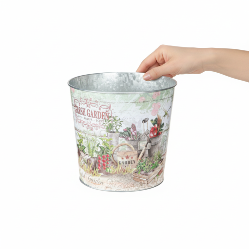 Produkt Małe metalowe doniczki, kolorowe, Fresh Garden, wys. 16 cm, 2 szt.