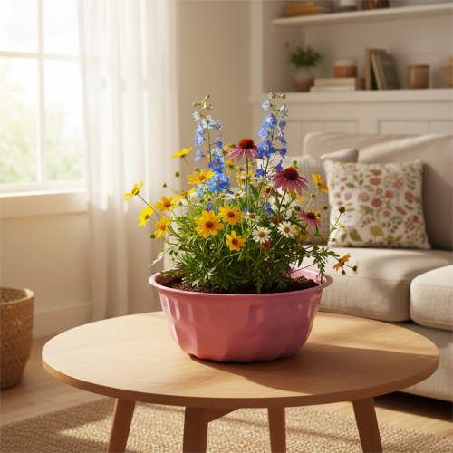 Produkt Metalowa miska dekoracyjna, forma do pieczenia, ciasto Bundt, różowa, Ø23cm, wys.12cm