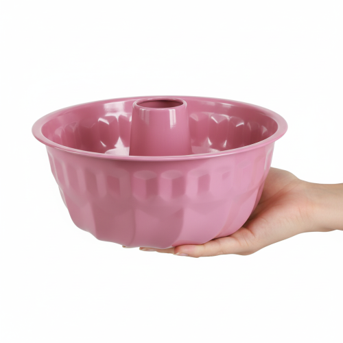 Produkt Metalowa miska dekoracyjna, forma do pieczenia, ciasto Bundt, różowa, Ø23cm, wys.12cm