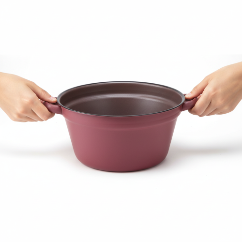 Produkt Metalowe wiaderko z uchwytami, dekoracyjna donica do sadzenia, czerwone, Ø20,5 cm, wys.10,5 cm