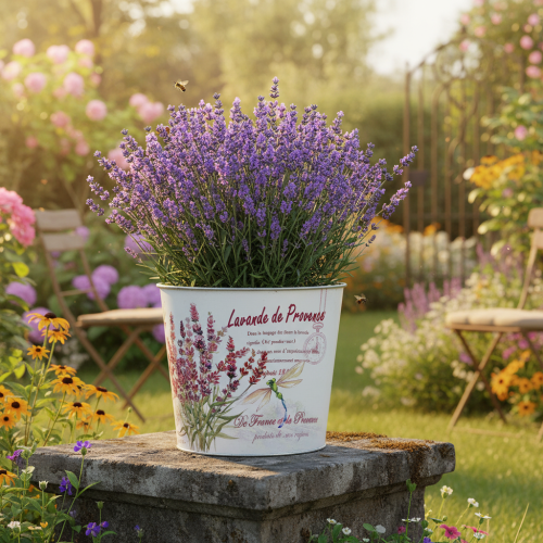 Produkt Metalowa doniczka, lawenda, Ø24cm H21cm