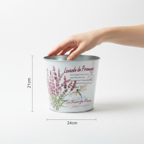 Produkt Metalowa doniczka, lawenda, Ø24cm H21cm