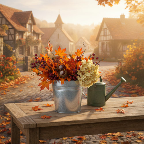 Produkt Doniczka metalowa z uchwytami, wiaderko ozdobne, Ø21cm, wys. 19,5cm