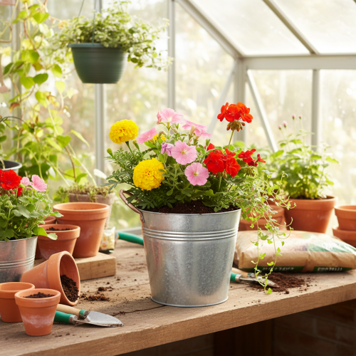 Produkt Doniczka metalowa z uchwytami, wiaderko ozdobne, Ø16cm H15cm