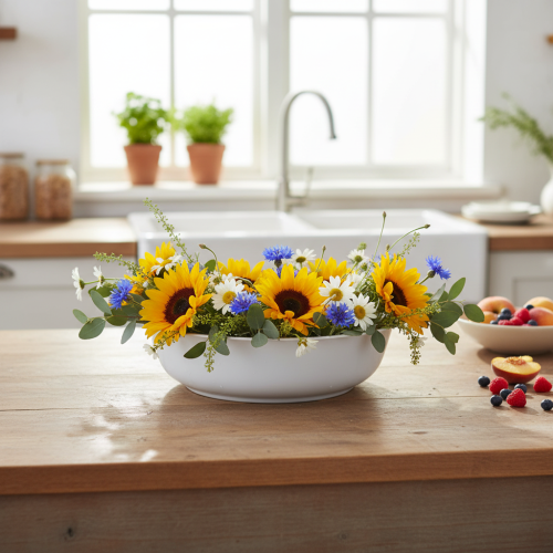 Produkt Miska metalowa, biała, imitacja emalii, Ø25cm, wys.7cm