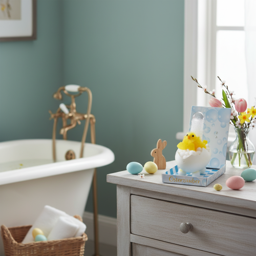 Produkt Ozdoba wielkanocna w kształcie kurczaczka, kurczaczek z szenili w wannie, żółty, 9 cm