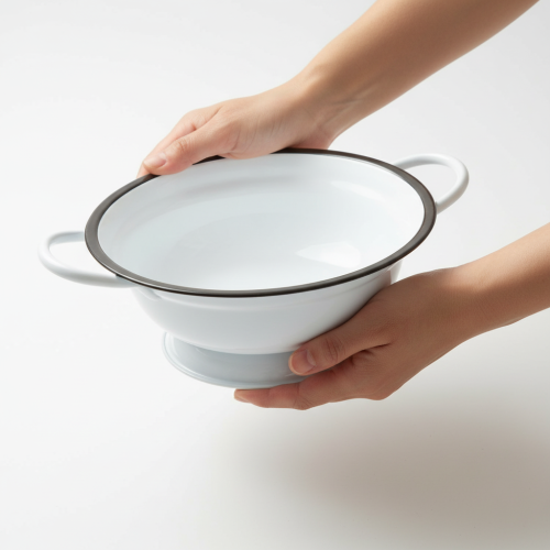 Produkt Metalowa miska dekoracyjna, biało-czarna, Ø16,5 cm, wys. 6,5 cm, 4 sztuki