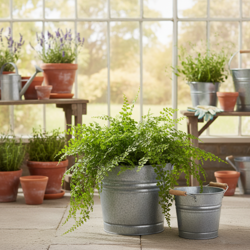 Produkt Metalowa doniczka dekoracyjna w stylu vintage, Ø22 cm, wys. 20 cm