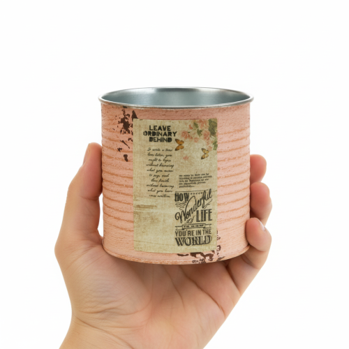 Produkt Doniczka dekoracyjna łosoś metalowa dekoracja letnia Ø11cm wys.10,5cm