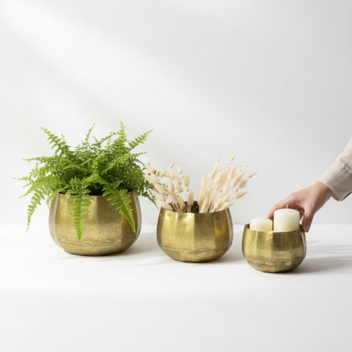 Produkt Miska dekoracyjna mosiężna metalowa Ø22/18/14cm zestaw 3 szt.