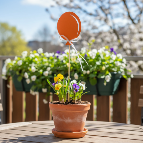Bukiet wtykowy dekoracyjny topper na tort balon pomarańczowy 28cm 8 szt | Floristik24.pl