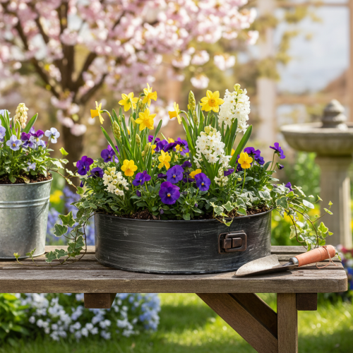 Produkt Doniczka, dekoracyjna forma do pieczenia, forma do sadzenia, metalowa ozdoba Ø24cm H7,5cm