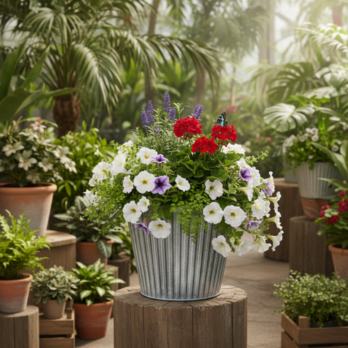 Produkt Doniczka, doniczka dekoracyjna z uchwytami, metalowa do sadzenia Ø25,5cm